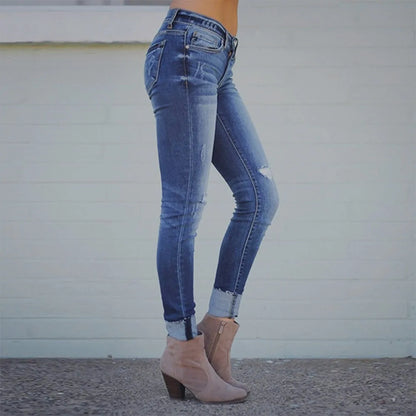 YA - Dame elastiske cropped jeans