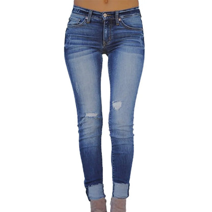 YA - Dame elastiske cropped jeans